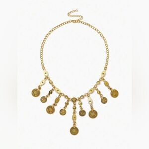 Gold Coin Pendant Necklace #1582